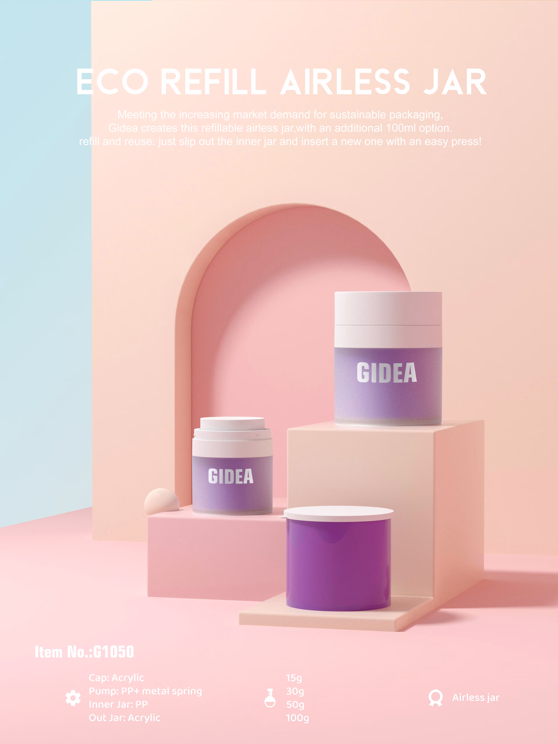 Eco Refillable airless jar