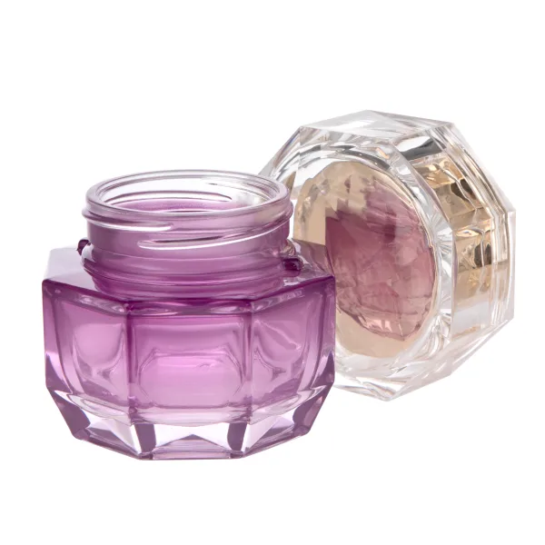 Dimond Shape Double-wall Glass Jar with Lid G1206