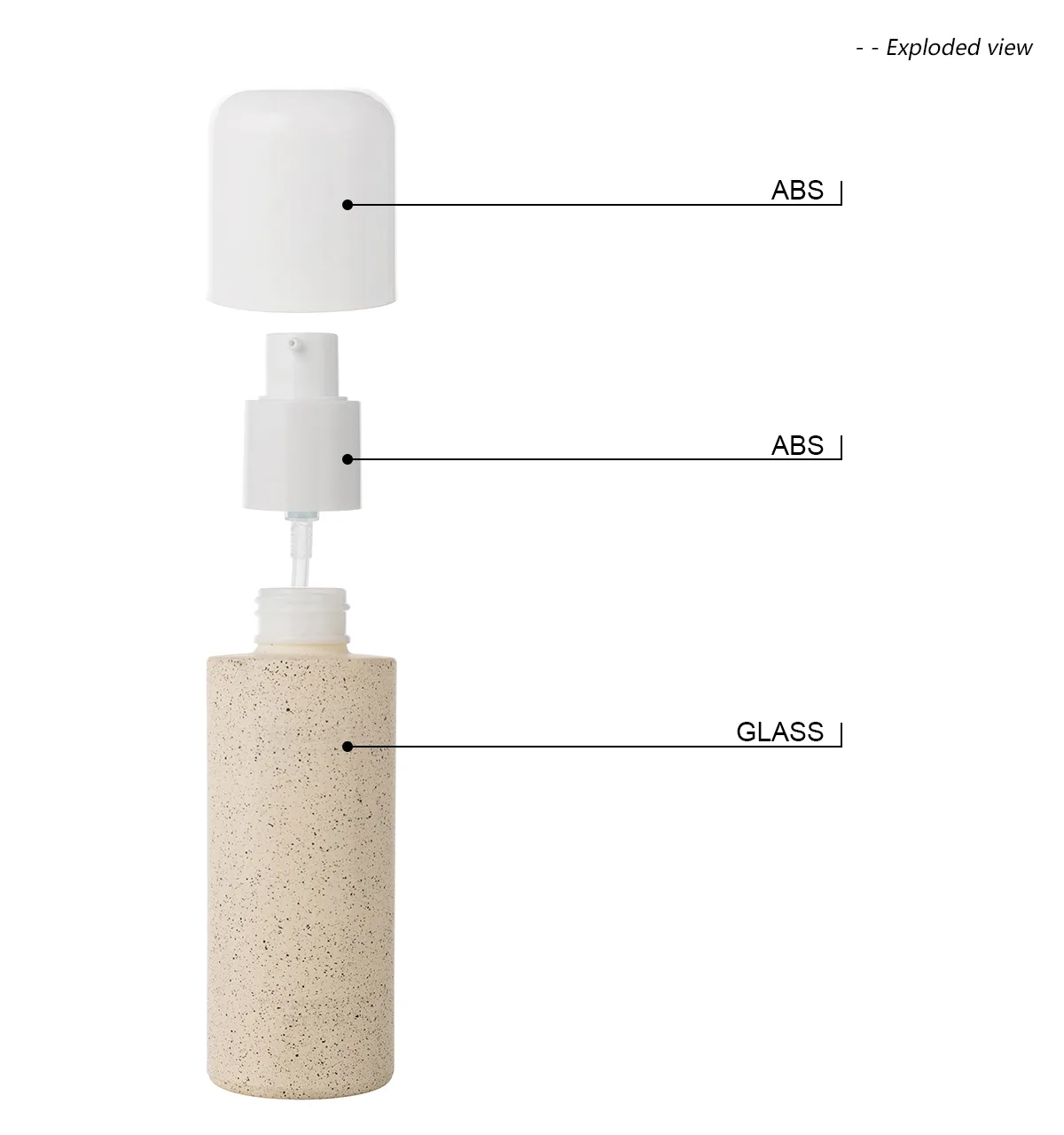Double-wall Glass Treatment Pump Bottle G2527 specification