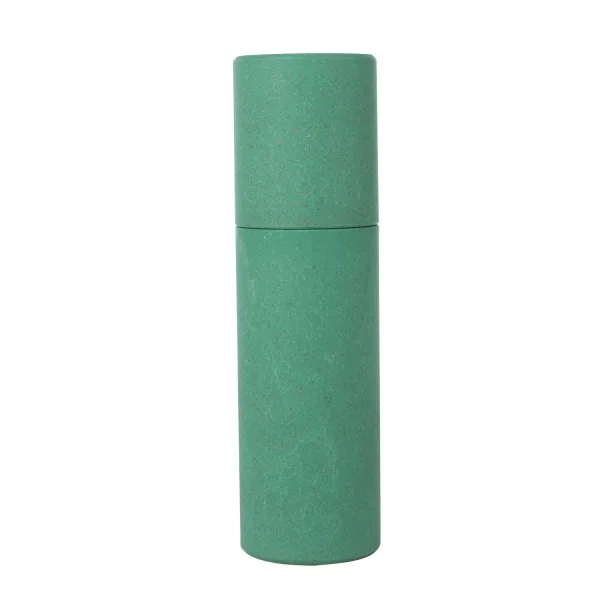 Cylinder Green Wood Polymer Lotion Bottle