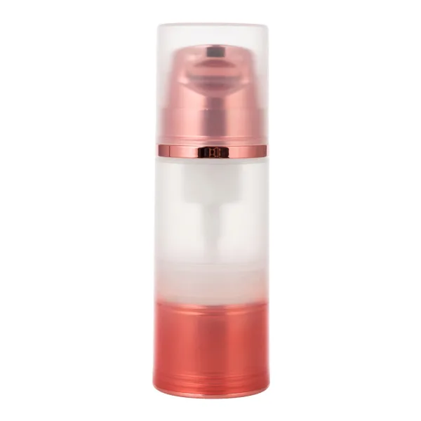 Transparent Cylinder Airless Bottle With Rose Gold Design