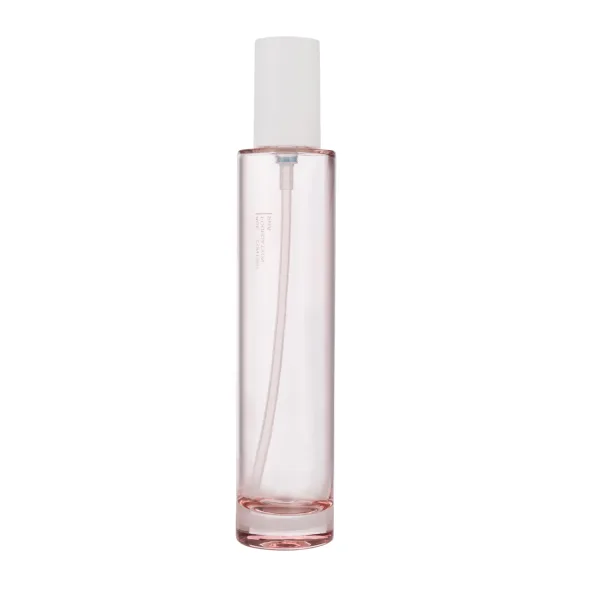 Cylinder Pink Glass Pump Bottle