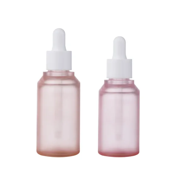 PETG Round Transparent Pink Dropper Bottle