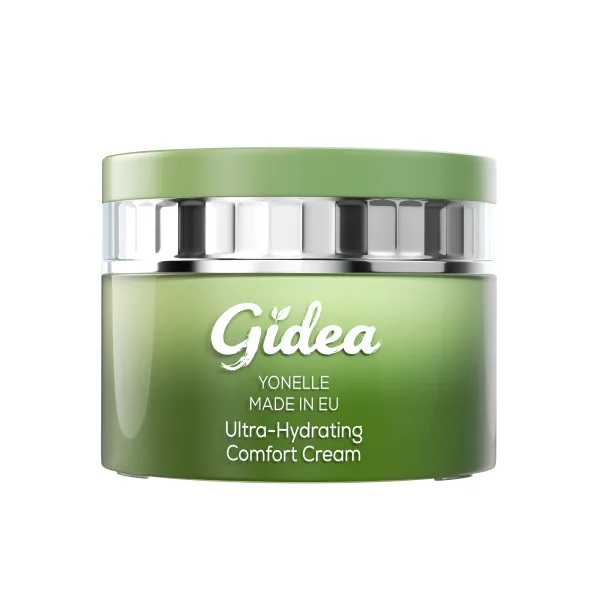 Green Glass Cosmetic Jar with Smooth Cap