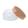 Glass Cream Jar with Wood Lid