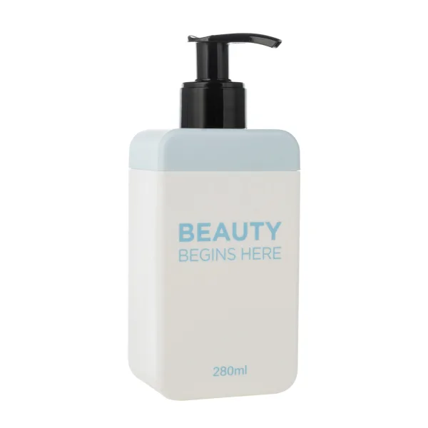 Eco-Friendly PE White Square Refillable Pump Bottle Shampoo and Conditioner Bottle