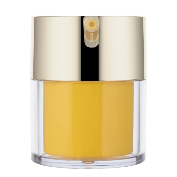 Luxury Yellow Inner Jar Airless Pump Cream Jar With Gold Cap