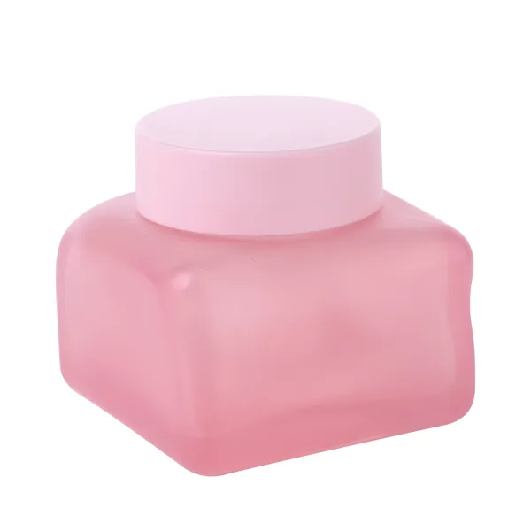 Square Glass Jar with Frosted Surface G1394-1