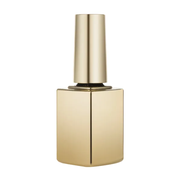 Shiny Gold Square Nail Polish Glass Bottle
