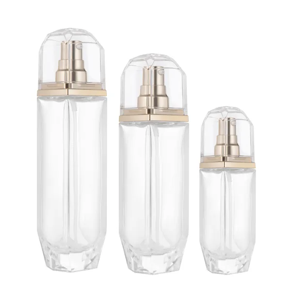 Unique Shape Glass Treatment Pump Bottle G2968-1